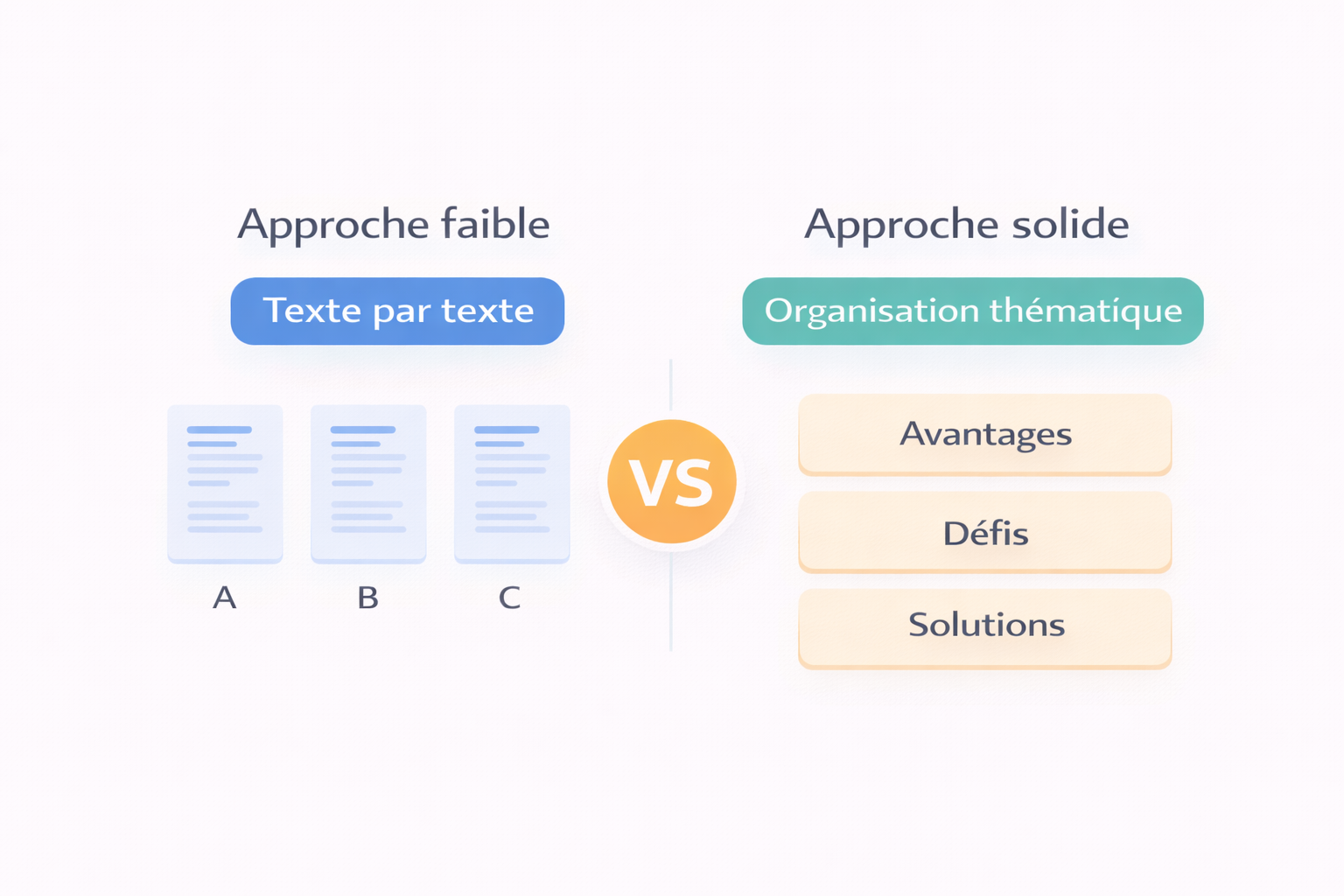 Weak versus strong synthèse approach